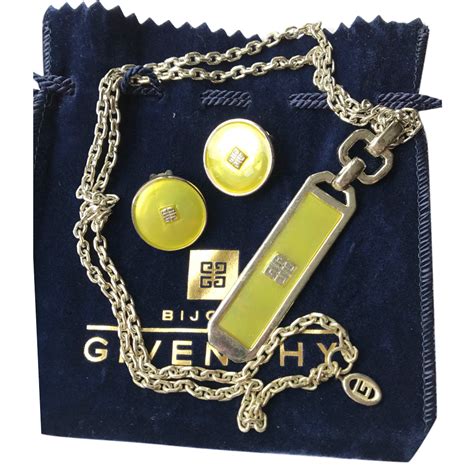 givenchy earrings lock|Givenchy necklace and earring set.